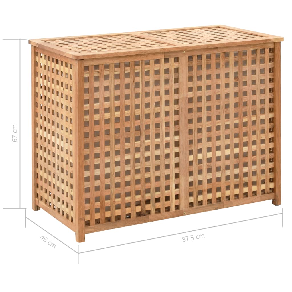 Laundry Bin Solid Wood Natural 87.5x46x67cm