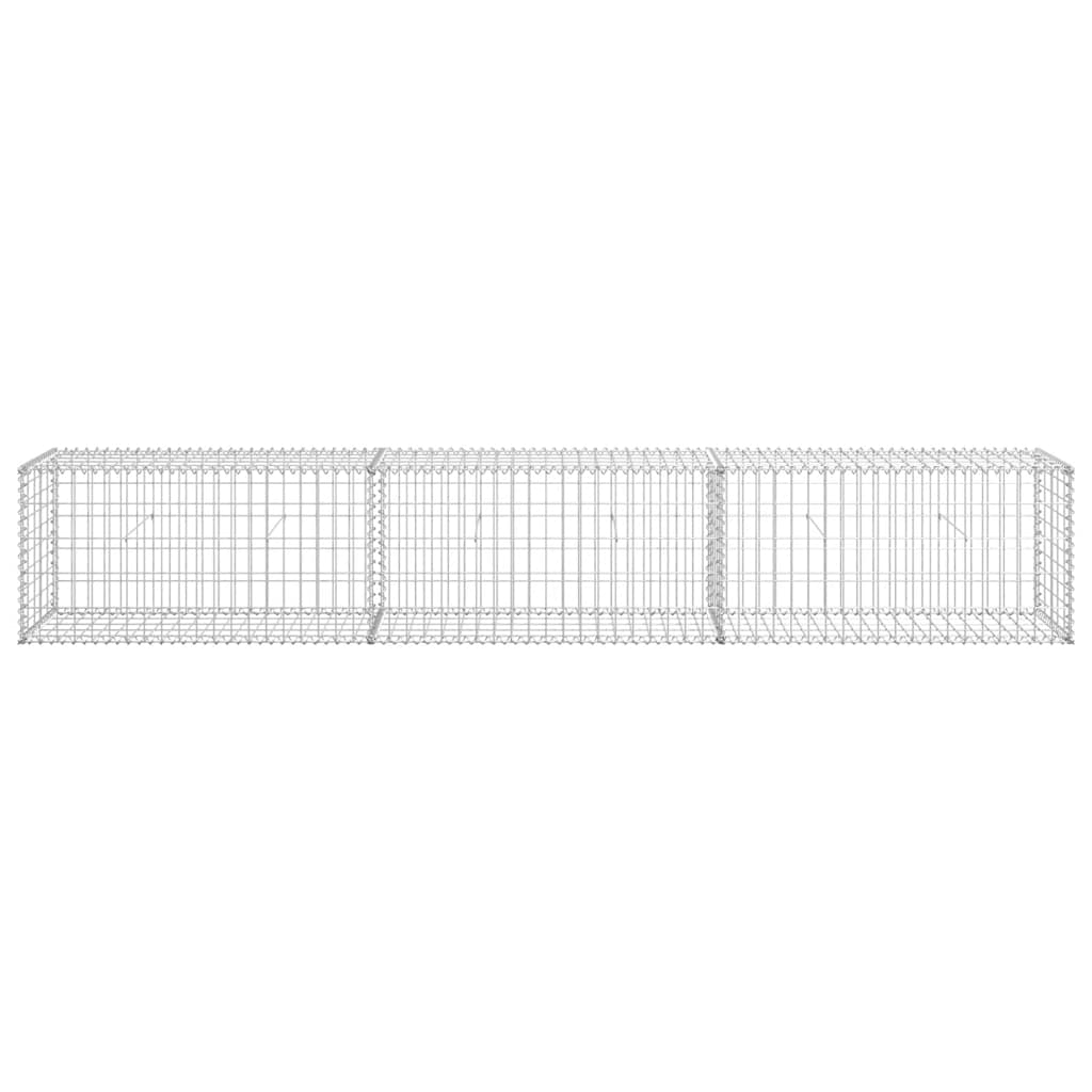 Gabion Wall with Covers Galvanised Steel S | Steel finish