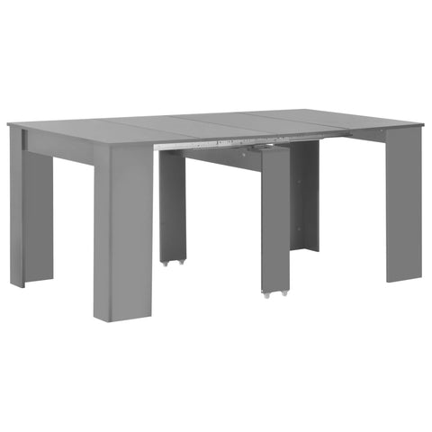 Etendable Dining Table High Gloss Grey