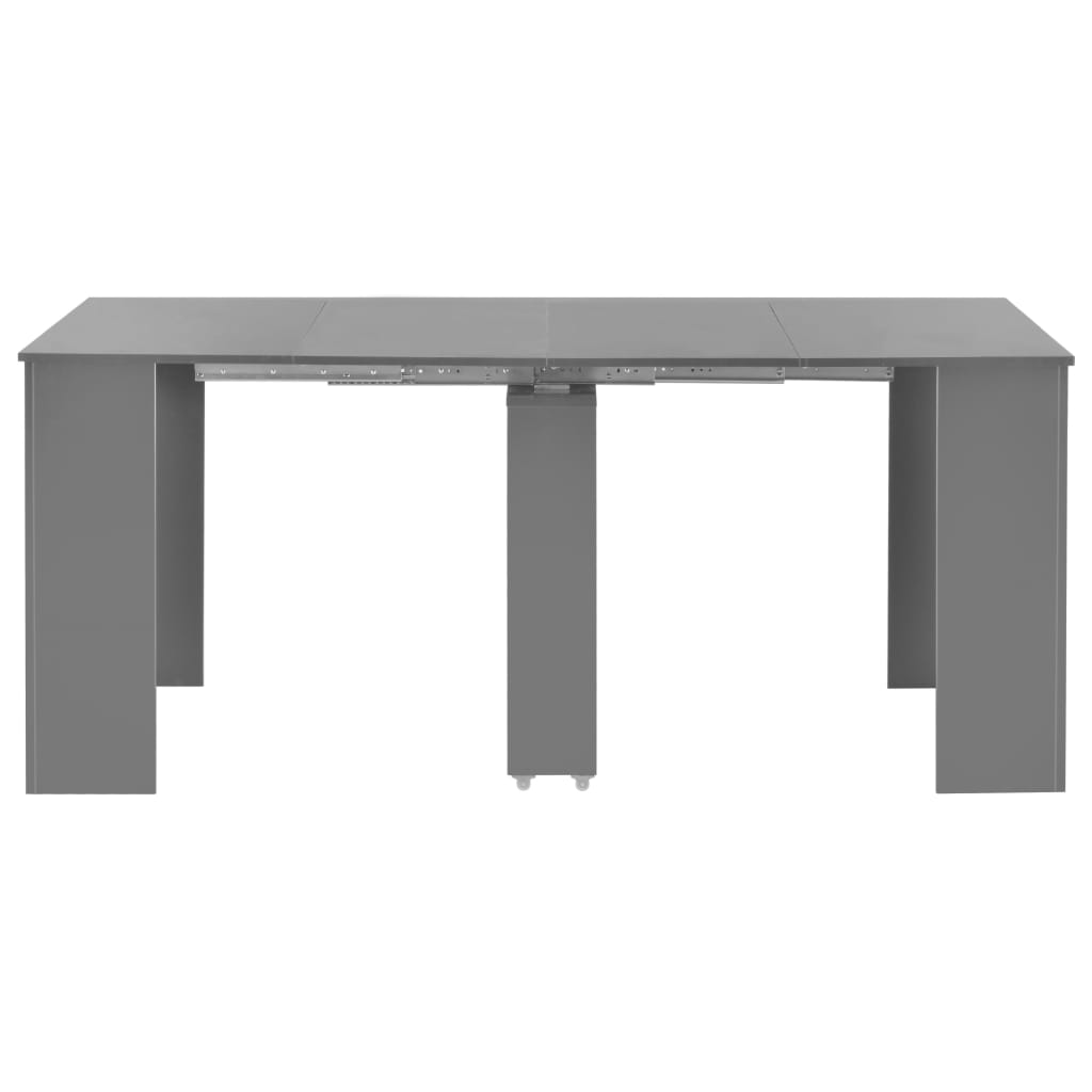 Etendable Dining Table High Gloss Grey