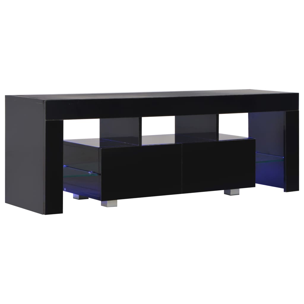 TV Cabinet with LED Lights High Gloss Black