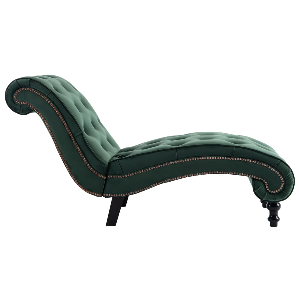 Chaise Lounge Green Velvet