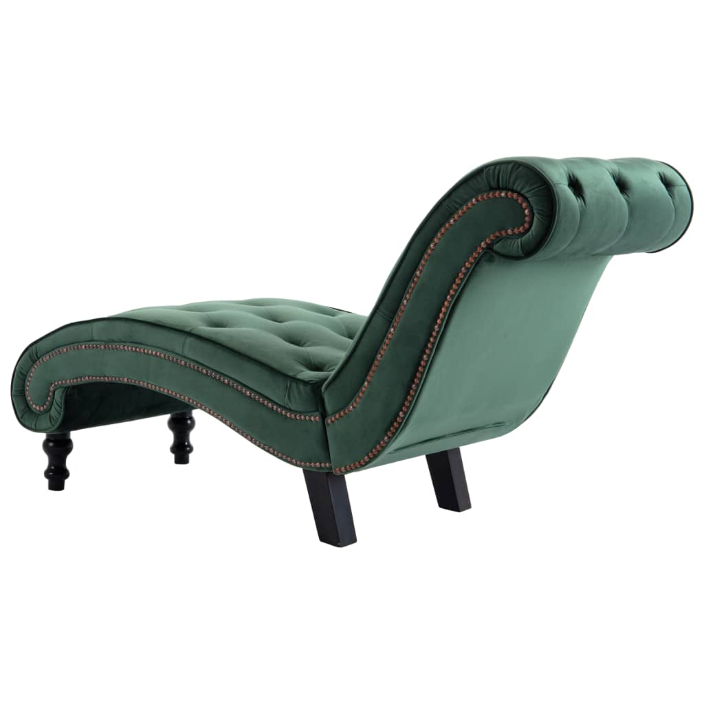 Chaise Lounge Green Velvet