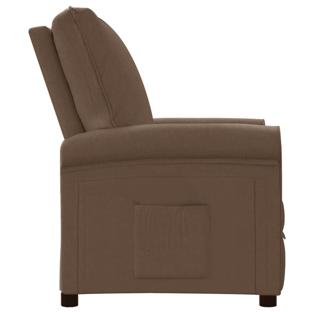 TV Recliner Chair Brown Fabric