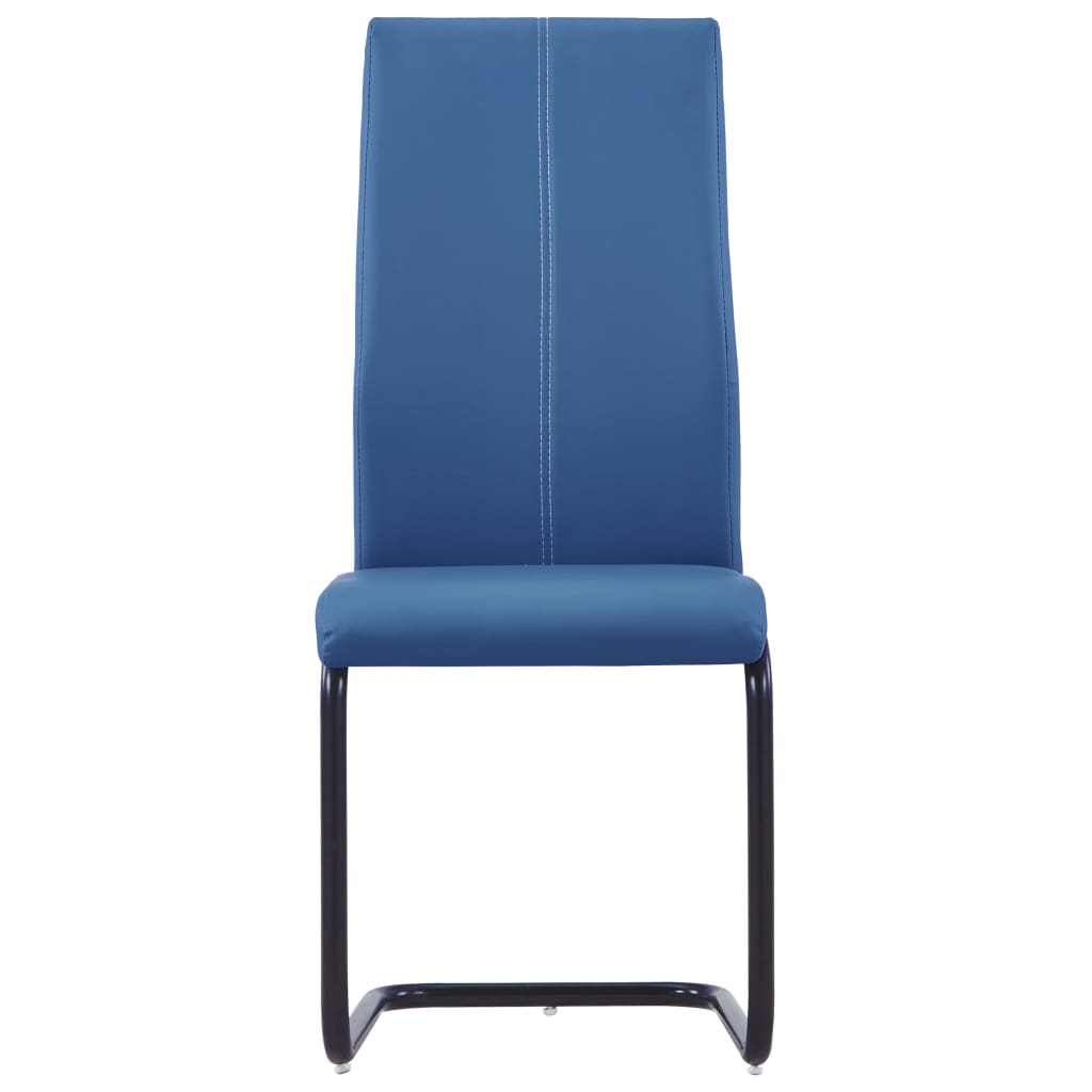 Dining Chairs 2 pcs Blue faux Leather