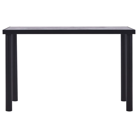 Dining Table Black and Concrete MDF Grey