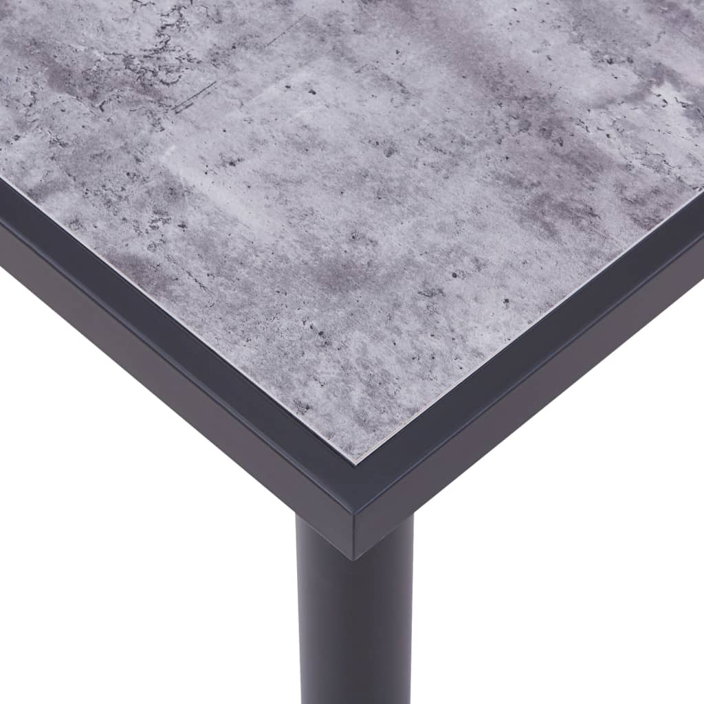 Dining Table Black and Concrete MDF, Grey
