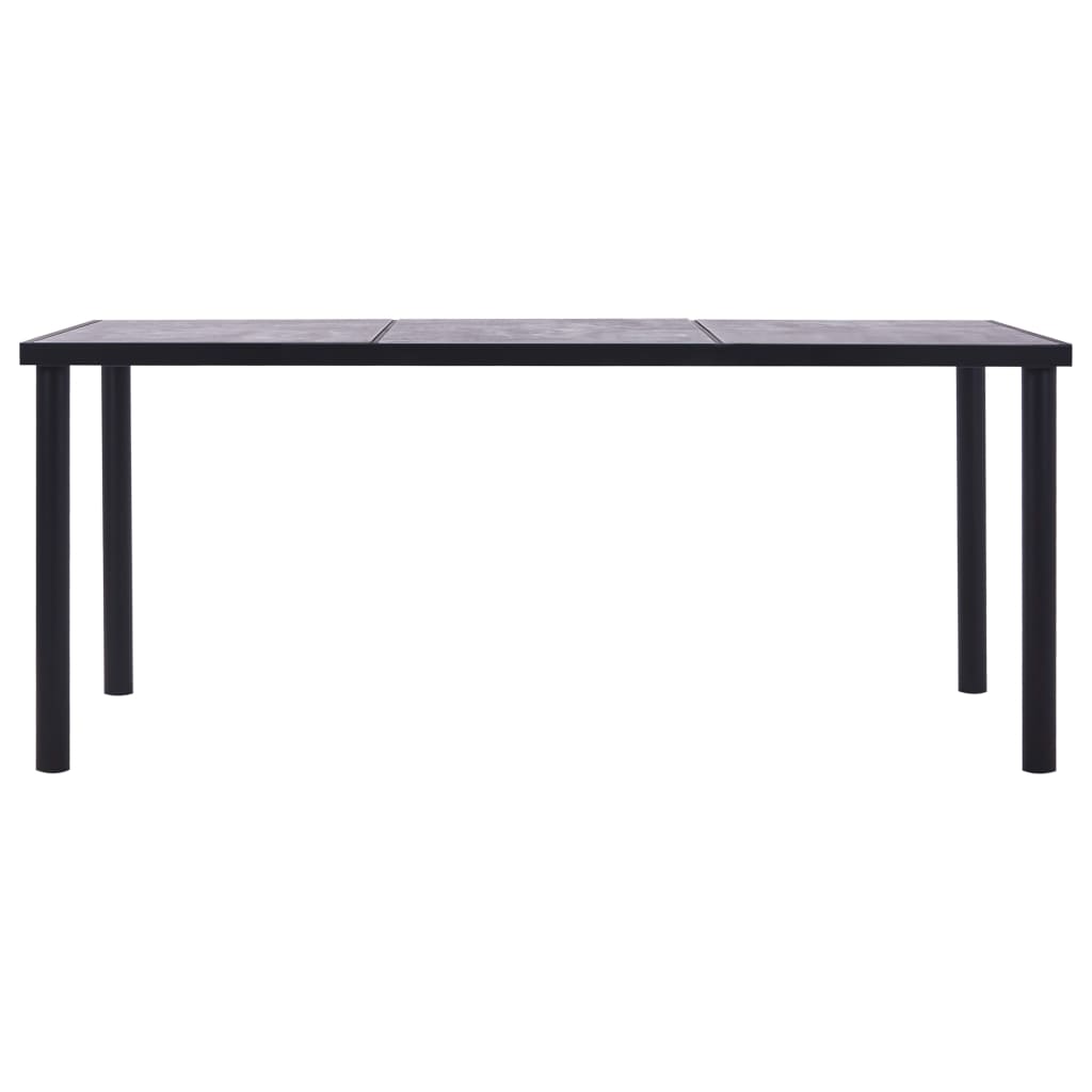Dining Table Black and Concrete Grey MDF