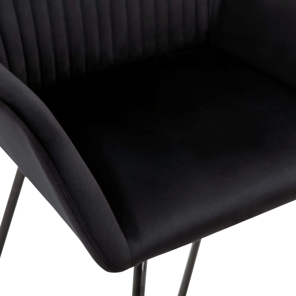 Stylish Dining Chairs 2 pcs Black - Velvet