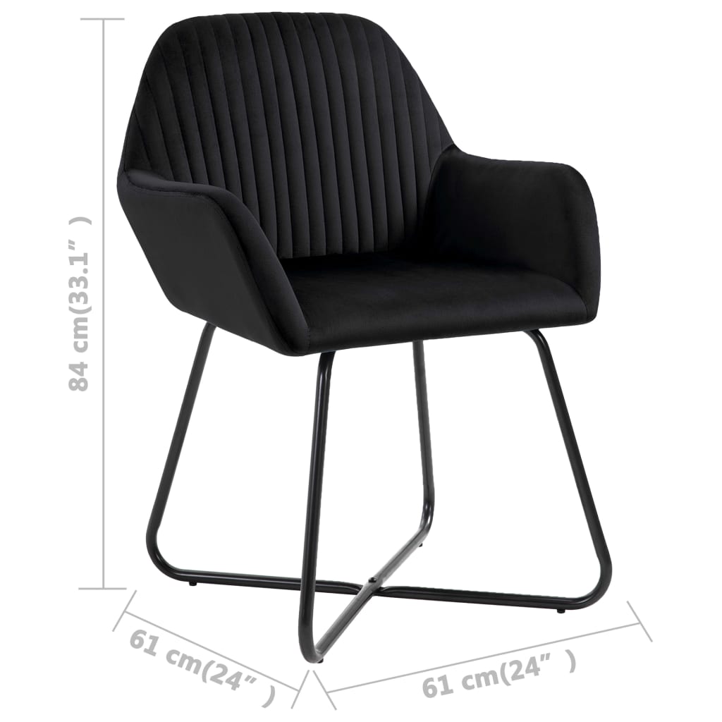 Stylish Dining Chairs 2 pcs Black - Velvet