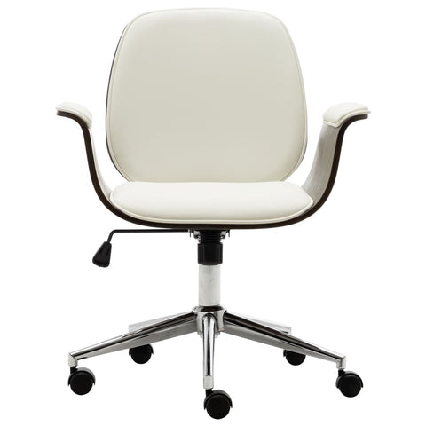 Office Chair White Bent Wood and Leather