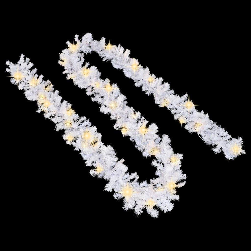 Christmas Garland with LED Lights 5 m White