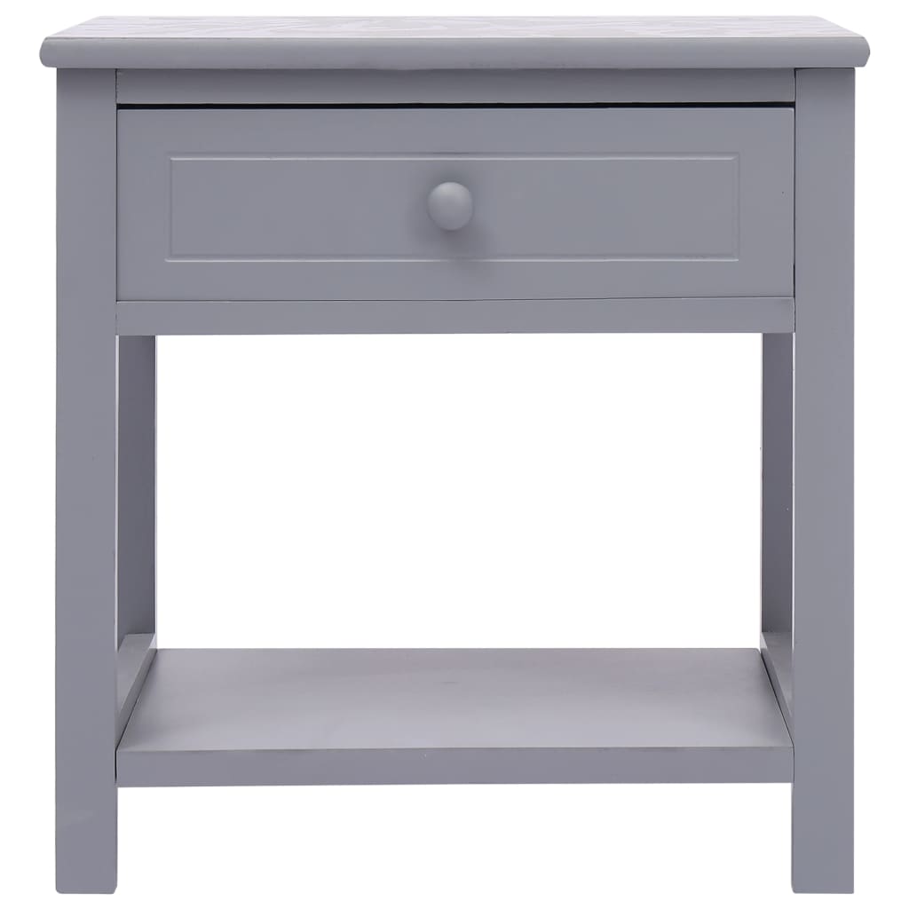 Nightstand Paulownia Wood Grey