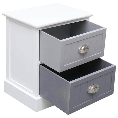 Nightstand Grey Paulownia Wood