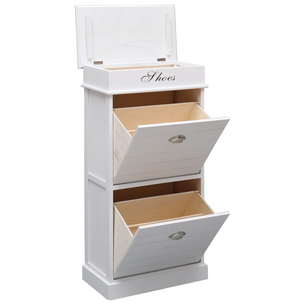 Shoe Cabinet Bench Shoes Storage Rack Organiser Drawer White 15 Pairs