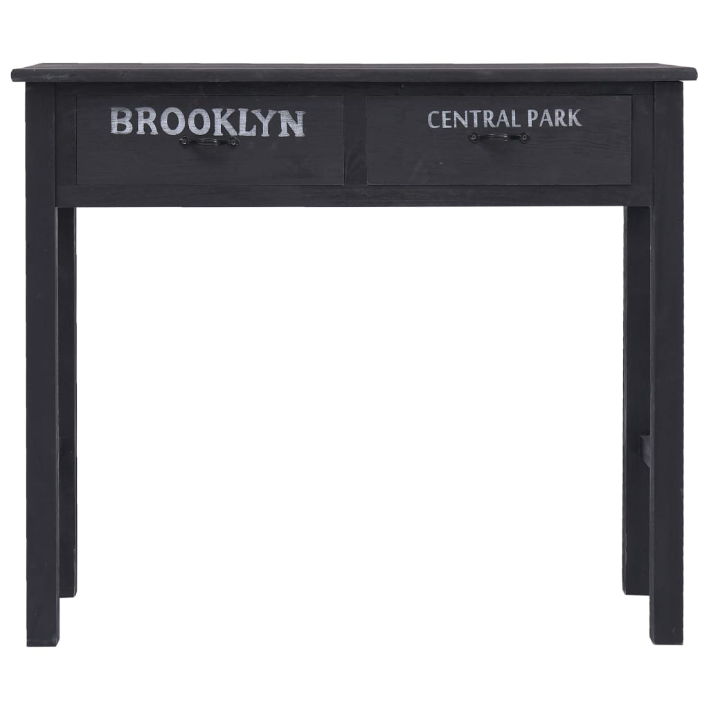 Console Table 2 Drawers Black