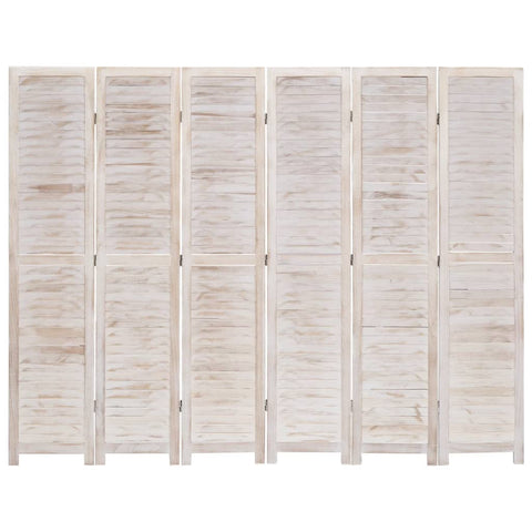 6-Panel Room Divider White
