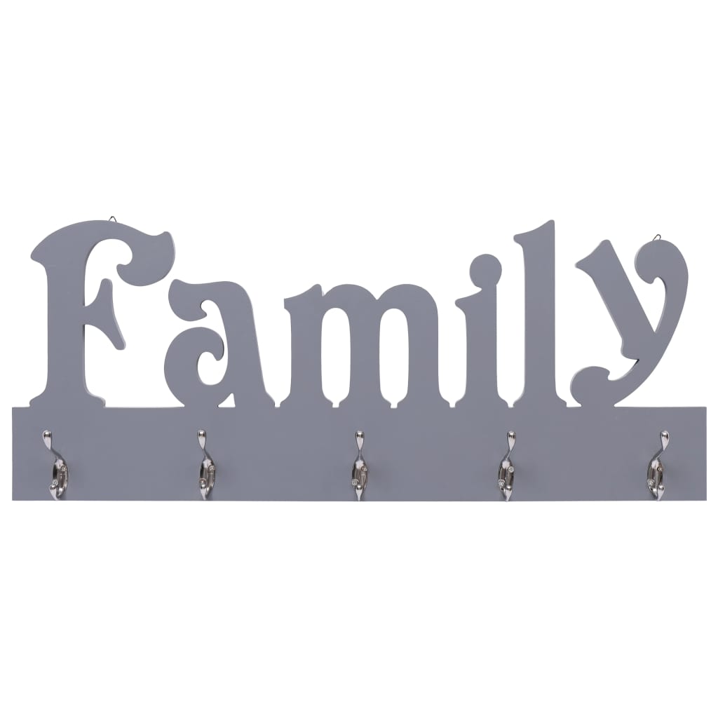 Wall Mounted Coat Rack FAMILY Grey