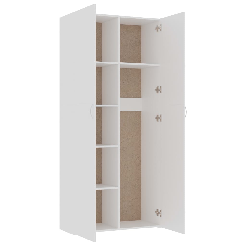 Storage Cabinet White Chipboard