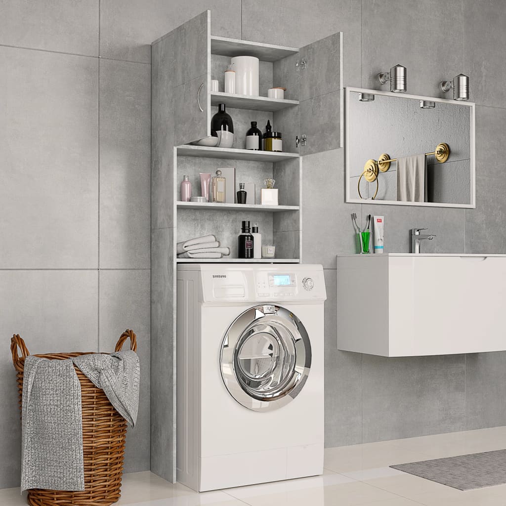 Washing Machine Cabinet Concrete Grey Chipboard