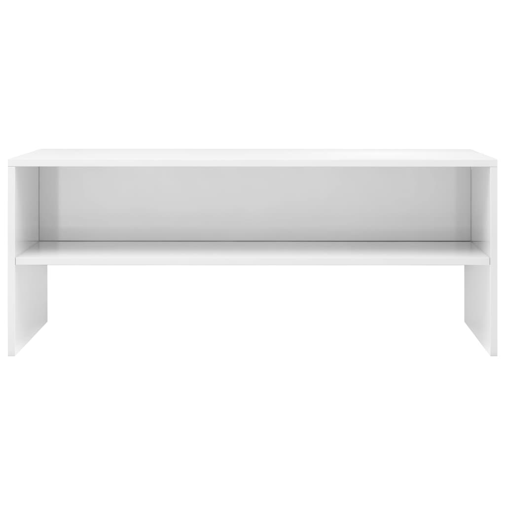 TV Cabinet High Gloss  White Chipboard