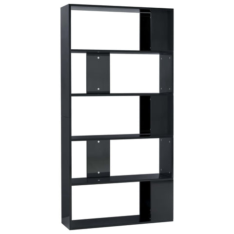 Book  Cabinet/Room Divider High Gloss Black Chipboard