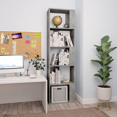 Book  Cabinet/Room Divider Concrete Grey Chipboard