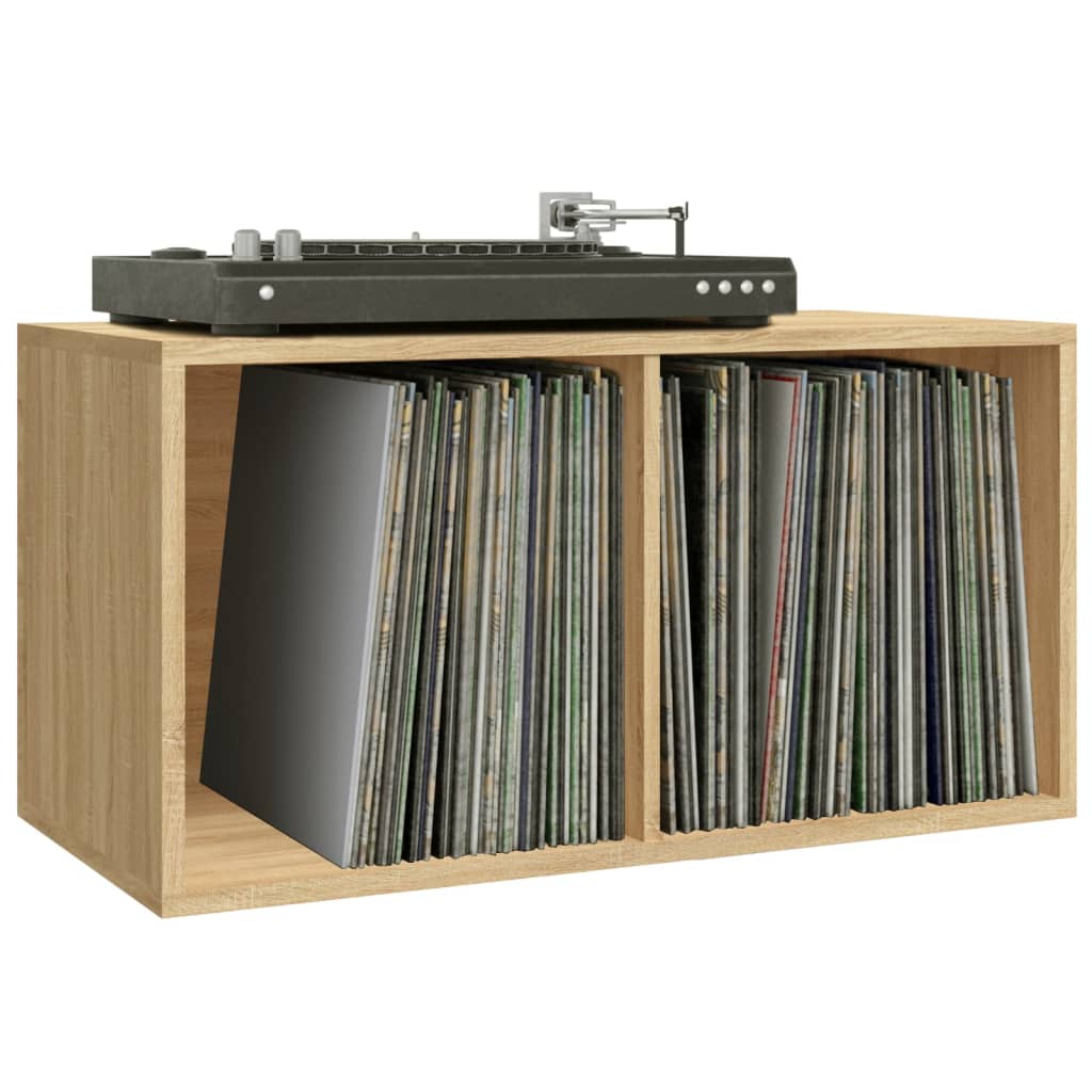 Vinyl Storage Box Sonoma Oak Chipboard
