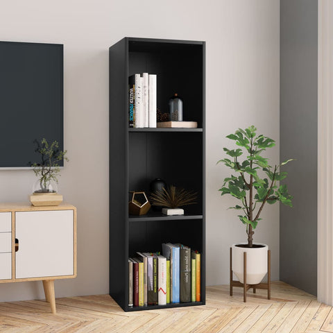 Book Cabinet/TV Cabinet Black Chipboard