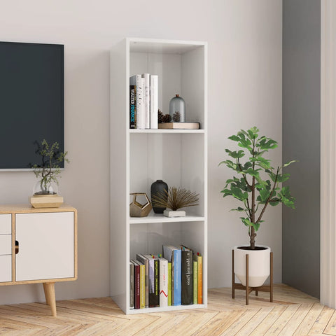 Book Cabinet/TV Cabinet High Gloss White Chipboard