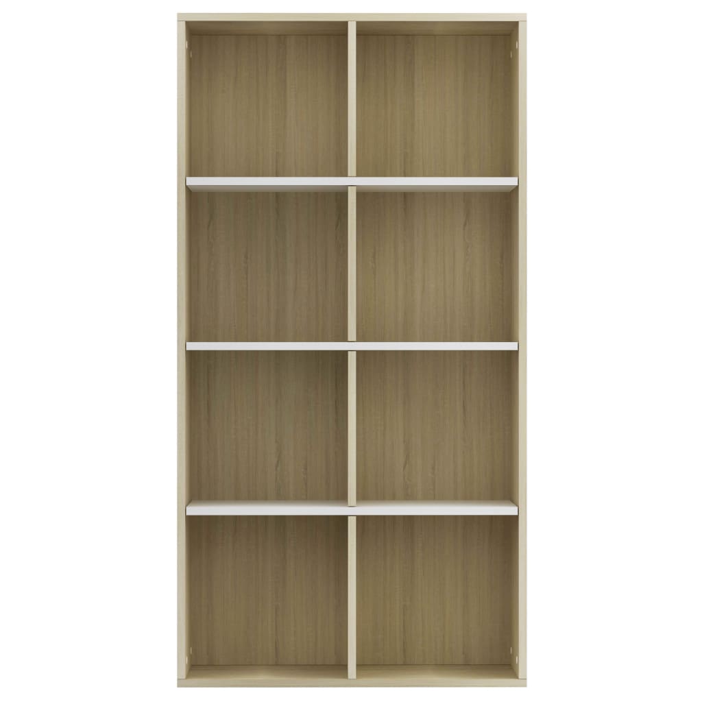 Book Cabinet/Sideboard White and Sonoma Oak Chipboard