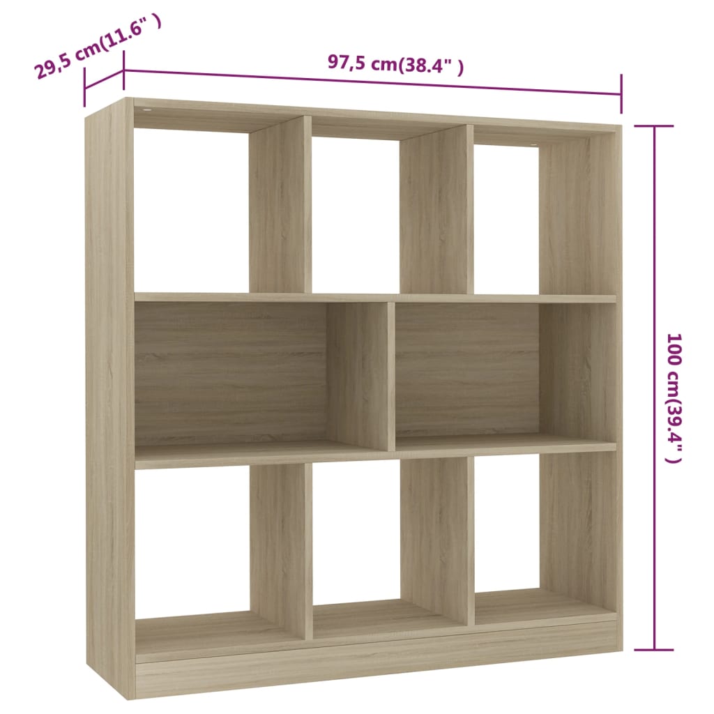 Chipboard Book Cabinet Sonoma Oak Storage Bookshelf Organizer