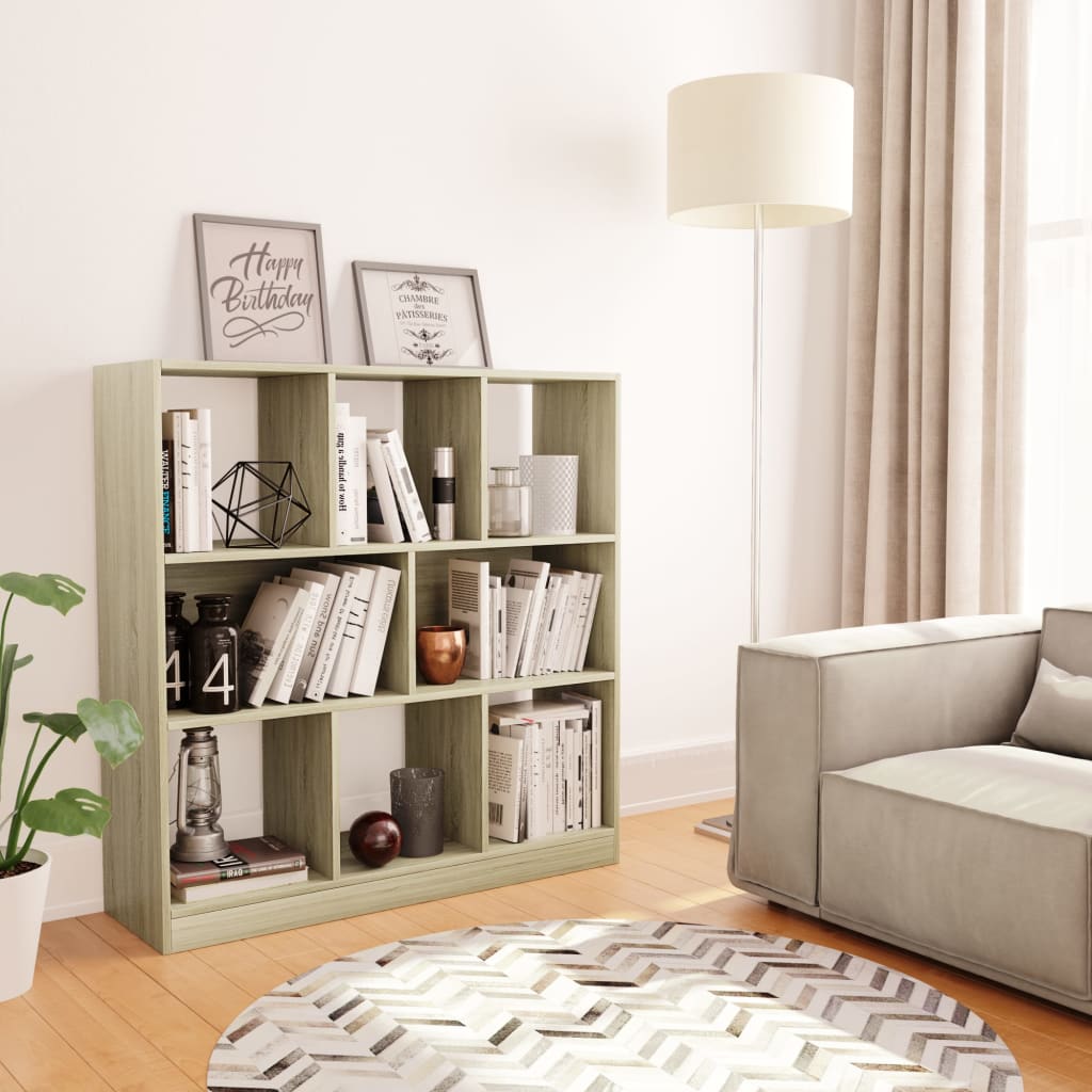 Chipboard Book Cabinet Sonoma Oak Storage Bookshelf Organizer