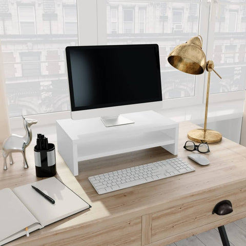 Monitor Stand White Chipboard