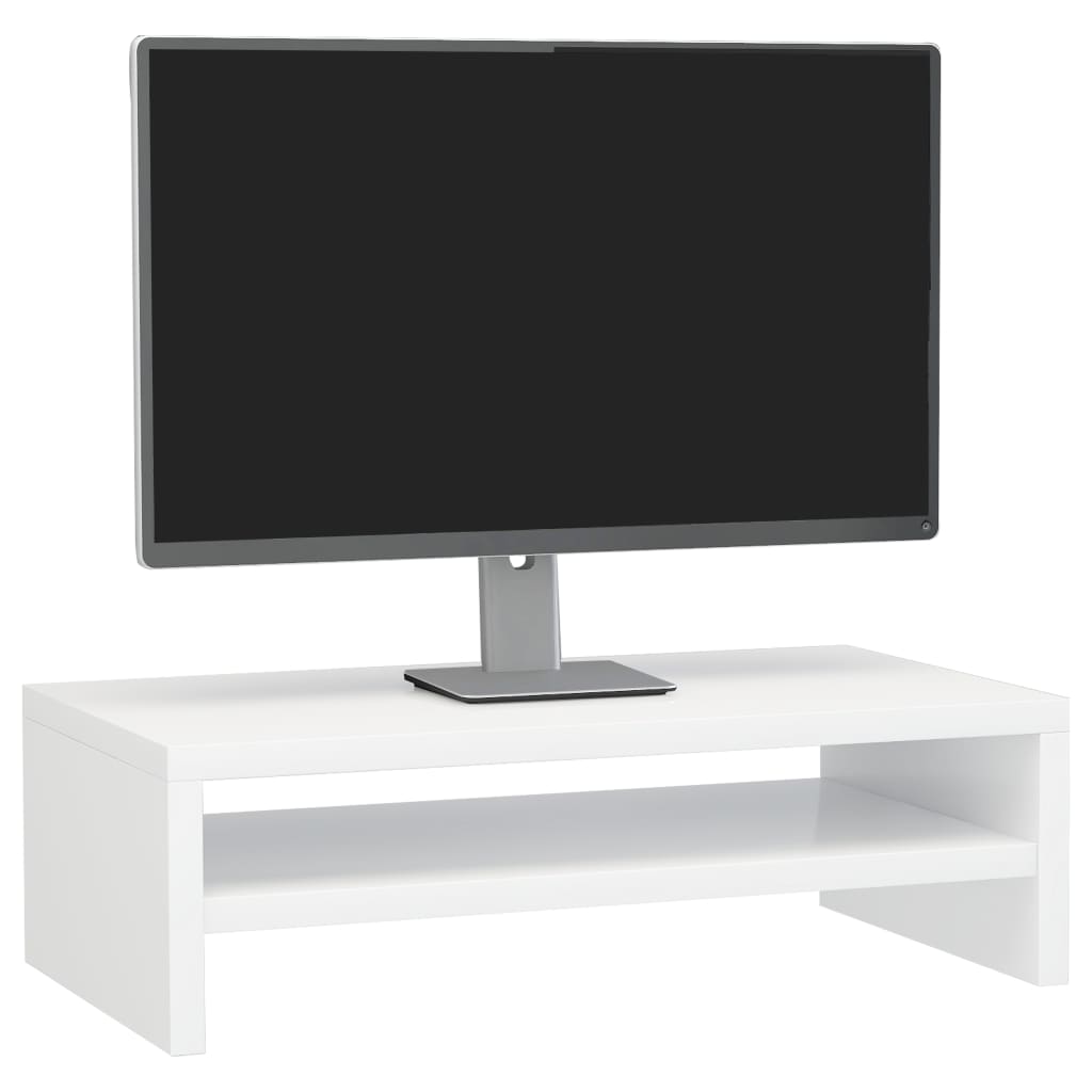 Monitor Stand High Gloss White Chipboard