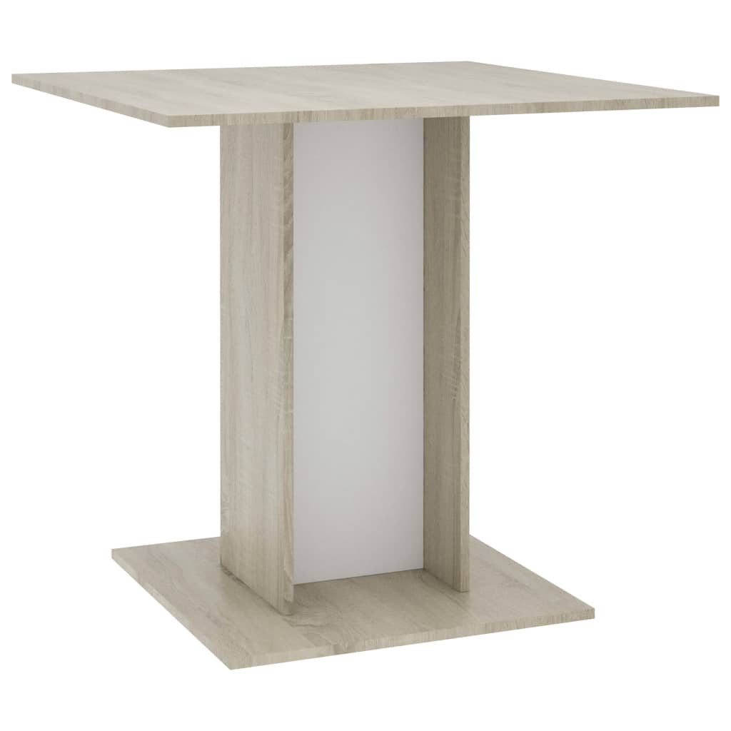 Dining Table White and Sonoma Oak Chipboard