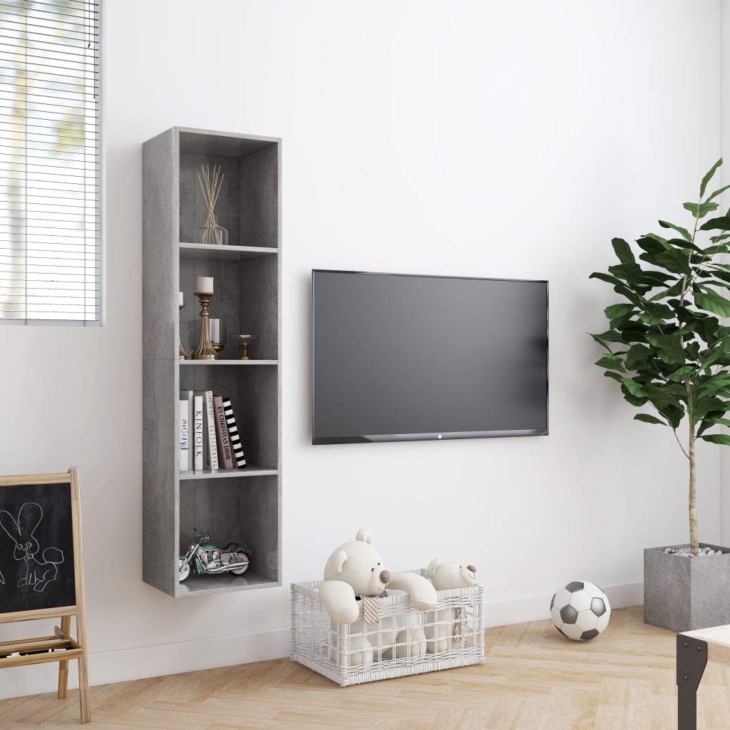 Book Cabinet/TV Cabinet Concrete Grey