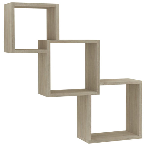 Cube Wall Shelves Sonoma Oak Chipboard