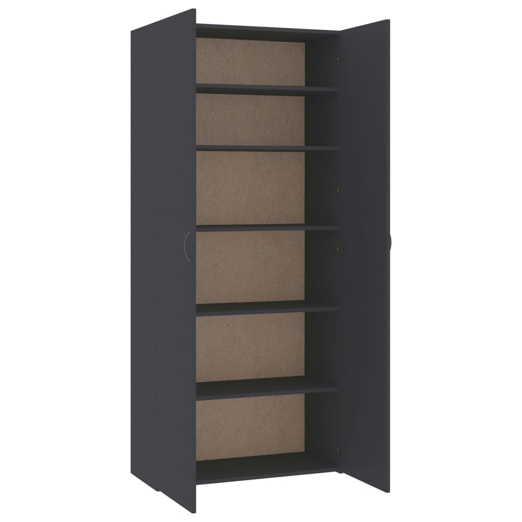 Shoe Cabinet Grey Chipboard
