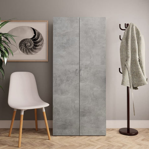 Shoe Cabinet Concrete Grey Chipboard