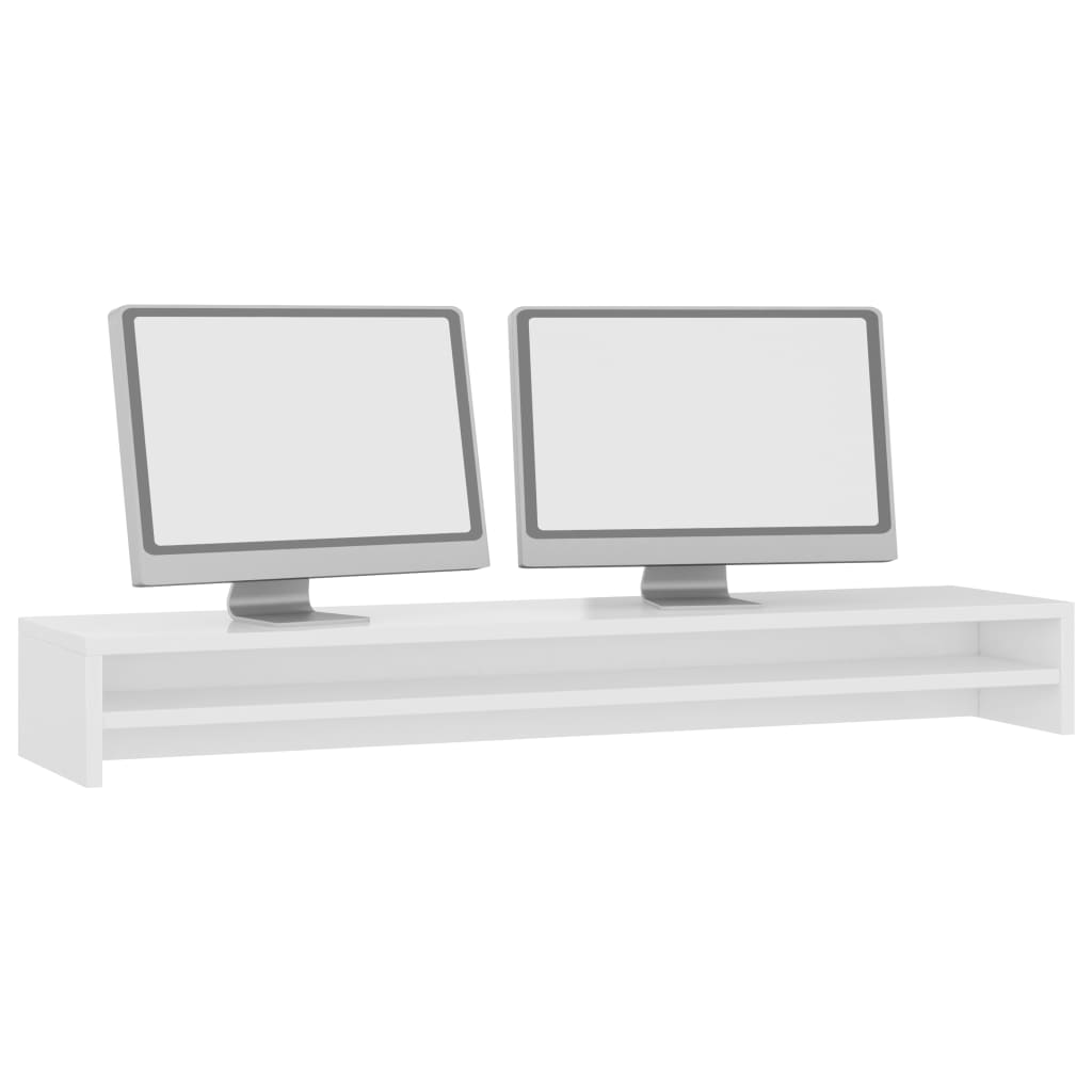 Monitor Stand - High Gloss White Chipboard