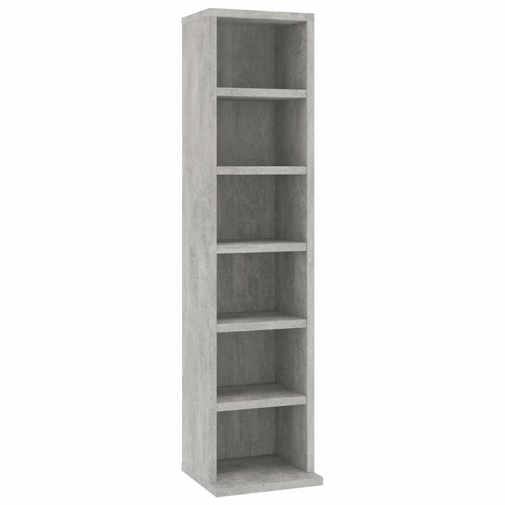 CD Storage Cabinet Concrete Grey Chipboard Media Organizer