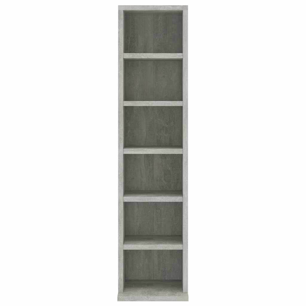 CD Storage Cabinet Concrete Grey Chipboard Media Organizer