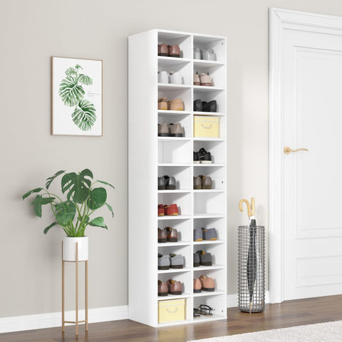 Shoe Cabinet White  Chipboard