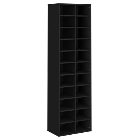 Shoe Cabinet  Black Chipboard