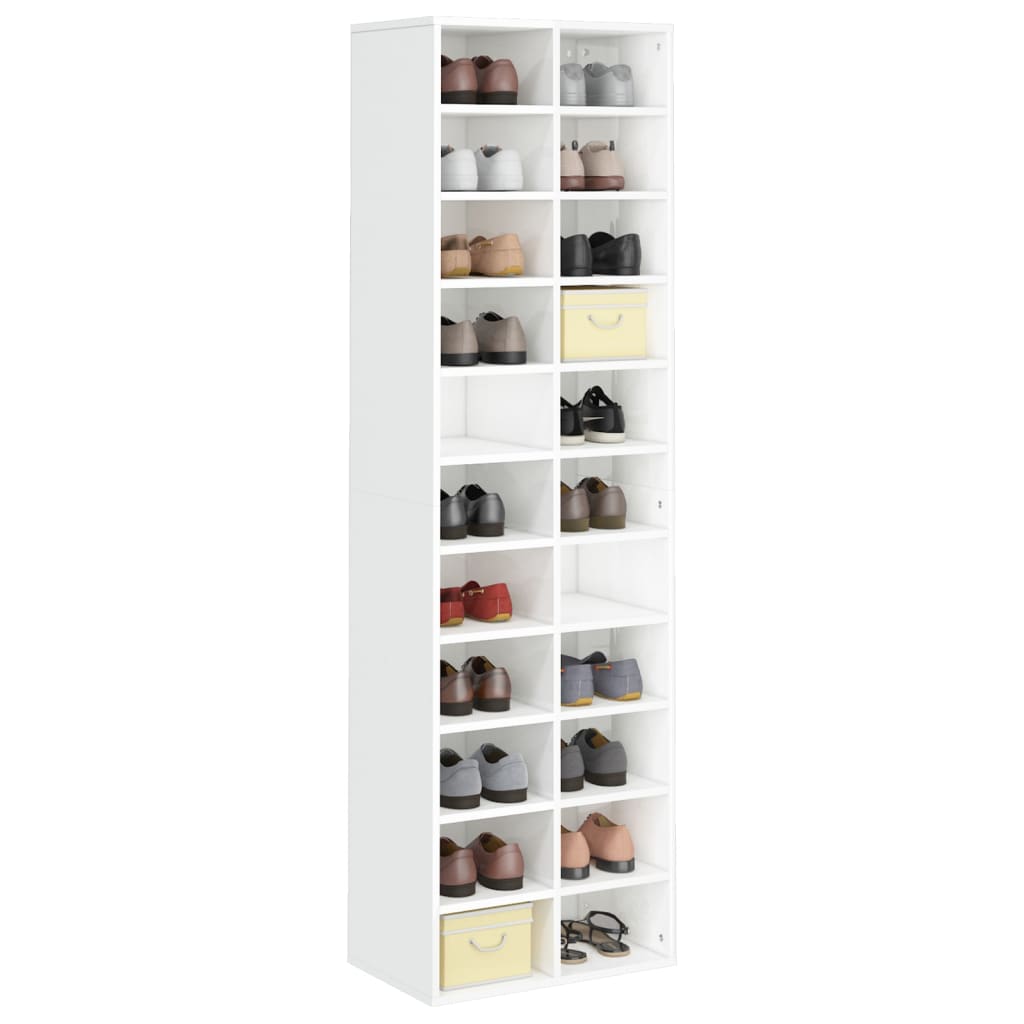 Shoe Cabinet High Gloss White - Chipboard