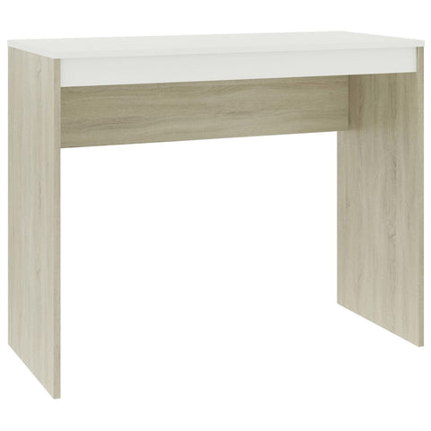 Desk White and Sonoma Oak Chipboard