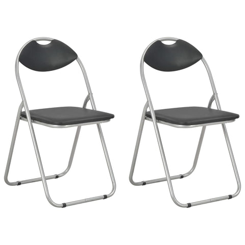 Folding Dining Chairs 2 pcs Black