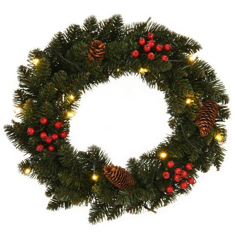 Christmas Wreaths 2 pcs with Decoration Green