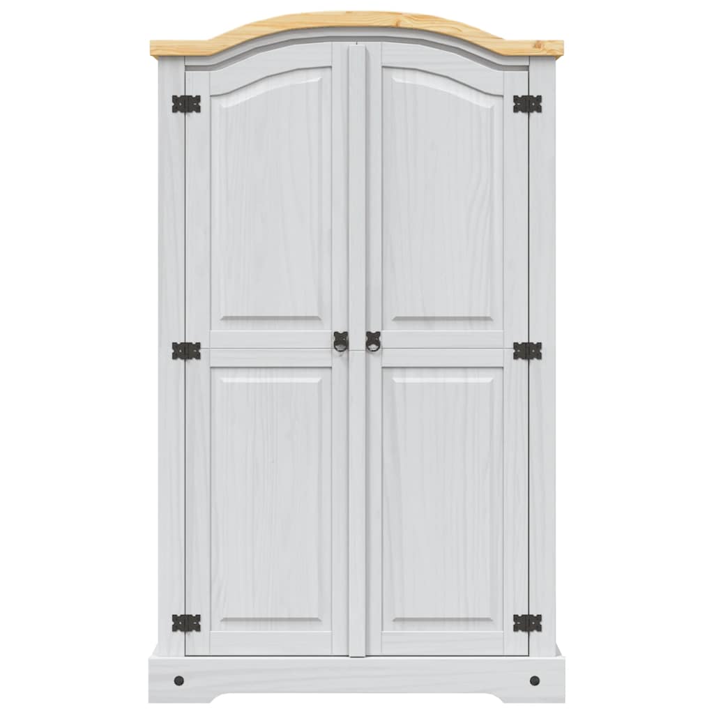 Mexican Pine 2 Door Wardrobe Rustic White | Simpledeals